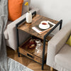 HOOBRO Side Table Sofa Table with Removable Tray Snack Tray Table Industrial