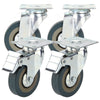 4 X Heavy Duty 75mm Rubber Swivel Castor Wheels Trolley Caster Brake 360KG UK