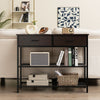 Industrial 100cm Console Table Entryway Table Narrow Sofa Side Table 2 Drawers
