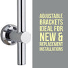 Keenware Chrome Shower Riser Rail With Push Button Adjustable Bracket; 700mm