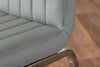 2x ISCO Chrome Faux Leather Deep Foam Padded Dining Chairs Seats Metal Legs