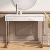 Small White High Gloss Console Table with Drawer - Tiffany TIFF047A