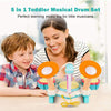 5 In 1 Kids Toddler Drum Set w/Microphone Piano Set Kids Musical Instrument Toy