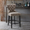 Velvet Padded Breakfast Bar Stool Retro Button Back Pub Kitchen Chair Barstool