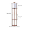 220V Modern Shelf Floor Lamp with 3-Tier Shelves Wooden Hallway Storage UK