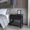 Black Bedside Table Bedroom Furniture Drawer Shelf Cabinet Night Stand Wood
