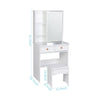 Modern Dressing Table Stool Bedroom Vanity Set Makeup Desk W/ Mirror & 2 Shelves