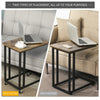 Mobile Side Table, C Shaped Sofa End Table, Coffee Snack Table for Living Room