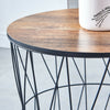 Pack of 3 Round Nested Geometric Wire Occasional Side End Table Storage Basket