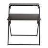 Study Coffee Table Foldable Computer Desk Laptop Double Layers Dark Walnut New