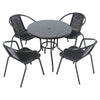 Garden Bistro Table Outdoor Furniture Tempered Glass Dining Coffee Table Chair