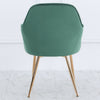 2 Velvet Leisure Dining Chairs Padded Bucket Seat Tub Armchair w/Gold Metal Legs