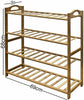 4 Tier Natural Wooden Bamboo Shoe Rack Organiser Stand Unit Storage Shelf