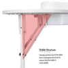 Foldable Nail Table Portable Manicure Desk Mobile Beauty Salon Workstation White