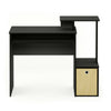 Black Wood Effect Computer Desk with Shelves and Storage Bin