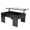 Wooden Coffee Table With Lift Up Top Storage Area and Magazine Shelf Black
