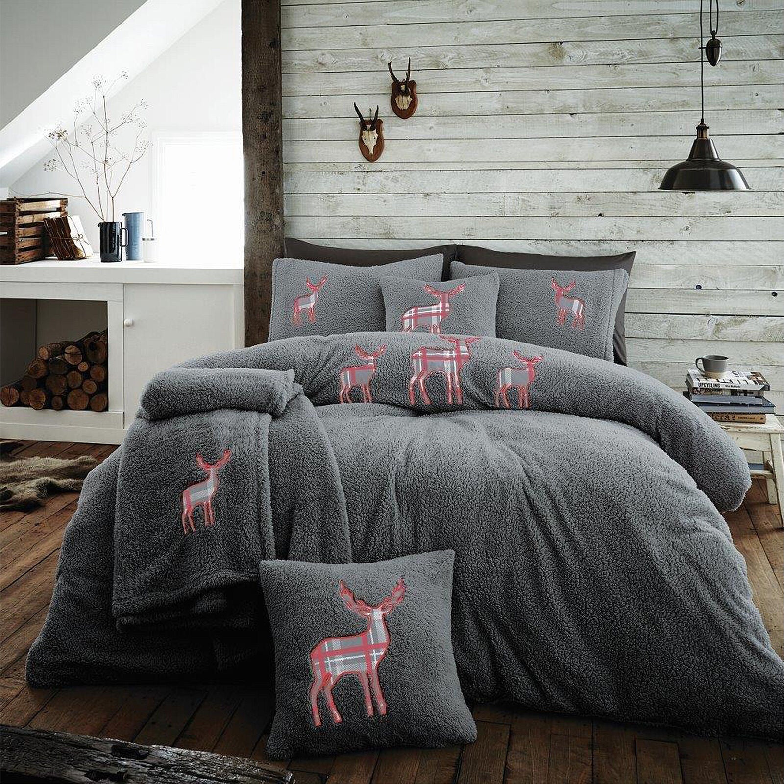 Teddy Bear Fleece Duvet Cover Set Pillow Case Throw Sherpa Thermal Warm Soft Bed