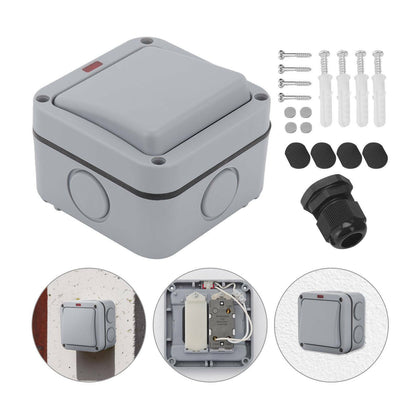 1 Gang Waterproof IP66 Outdoor Garden Weatherproof Single Light Switch uk