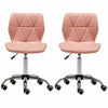 2x Cushioned Computer Desk Office Chair Chrome Legs Lift Swivel Adjustable Small