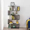 S Shape 5 Tier Bookshelf Bookcase Storage Unit Movable Cube Ladder Shelf Black