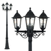 Victorian 220cm Black 3 Way Lantern Outdoor Garden Lamp Post LED Lighting IP44