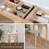 Modern Dressing Table Stool Set Makeup Mirror with LED Lights Wooden 2 Drawers