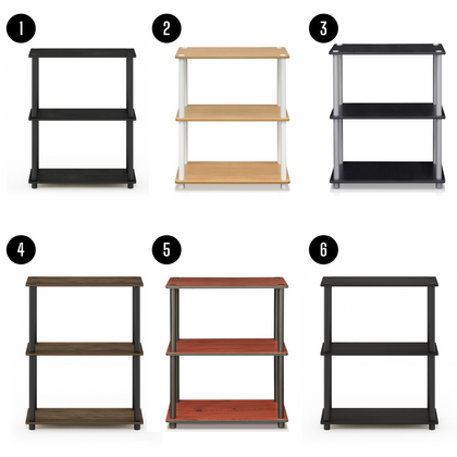 Furinno Turn-N-Tube 3-Tier Compact Multipurpose Shelf Display Rack Bookshelf