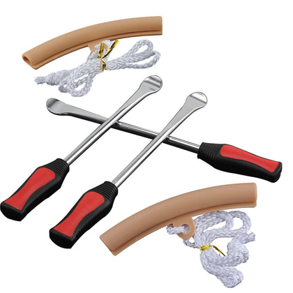 New 3x Tire Iron Lever Tool Changing Spoon + 2x Wheel Rim Protectors Motorcycle