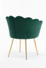 Green Velvet Scallop Shell Chair Wing Back Armchair Occasional Sofa Gold Legs
