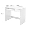 White Oak Black Computer Desk 2 Drawer Writing Table Keyboard Workstation 90cm