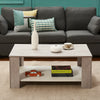 Coffee Table 2 Tier Console Table Bottom Shelf Storage Retro Living Room Table