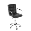 Cushioned Computer Office Desk Chair Chrome Legs Lift Swivel PU Leather Chair UK