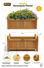 2 Pack Wooden Garden Planters Flower Plant Pot Window Box Raised Bed Rectangular