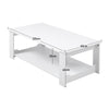 Wooden Coffee Table 2 Tier Living Room Table With Storage Shelf Modern Furniture