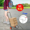 Heavy Duty Folding Foldable Hand Sack Truck Barrow Cart Wheel Trolley Black 50kg