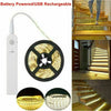 USB Rechargeable LED Strip Lights Wireless PIR Motion Sensor Closet Stairs Lamp
