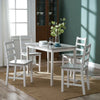 Compact Solid Wood Dining Table and 4 Chairs Set Home Kitchen Furniture 4 Colors