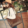 Large Women Leather Tassel Handbag Shoulder Bag School Messenger Satchel Tote