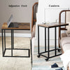 Industrial Sofa Table End Table C-Shape Side Table Coffee Laptop Table Rustic
