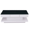 High Gloss Coffee Table Wooden Frame Drawer Storage Modern Living Room Furniture