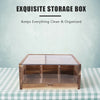 Luxury Wooden Tea Chest 6x Compartment Display Caddy Cereal Dispense Storage Box