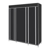 Mondeer Grey/Black Canvas Wardrobe Storage Organiser Hanging Rail Fabric