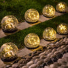 Solar Lights Outdoor Cracked Glass Ball LED Garden Light for Path Patio Yard