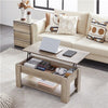 Wooden Coffee Table with Storage Lift Up Top and Shelf for Living Room, Gray