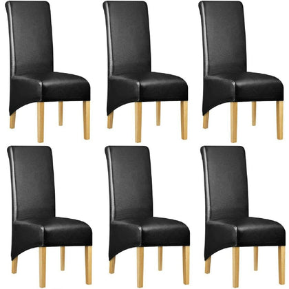 6Pcs PU Leather XL Stretch Dining Chair Cover Slipcover Banquet Party Waterproof