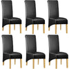 6Pcs PU Leather XL Stretch Dining Chair Cover Slipcover Banquet Party Waterproof