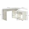 L-Shaped Computer Desk Home Office Study Table Corner Desk with Shelves Drawer