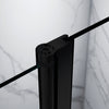 Black Shower Enclosure Screen With 180° Flipper Walk In Wet Room 8mm NANO Glass