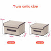 2x Foldable Canvas Storage Bag Collapsible Folding Box Fabric Cube Cloth Basket