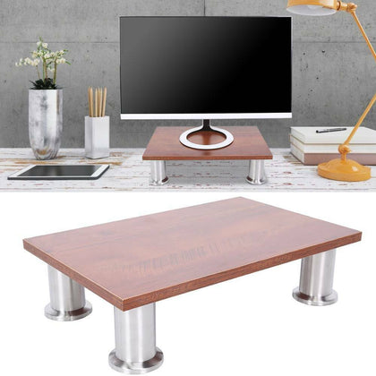 Computer Desktop Monitor Stand Laptop TV Display Screen Riser Shelf Wooden Metal
